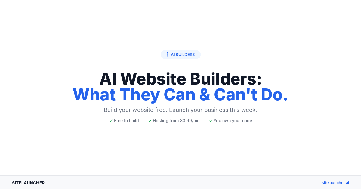 AI Website Builders: What They Can and Can’t Do in 2026