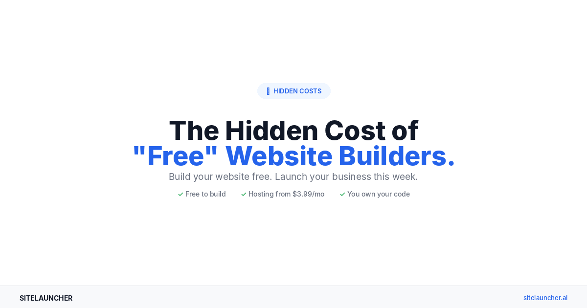 The Hidden Cost of “Free” Website Builders