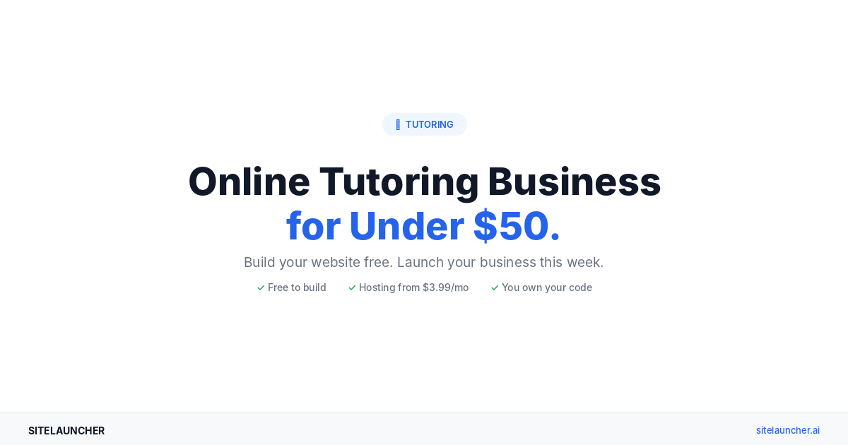 How to Start an Online Tutoring Business for Under $50